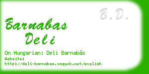 barnabas deli business card